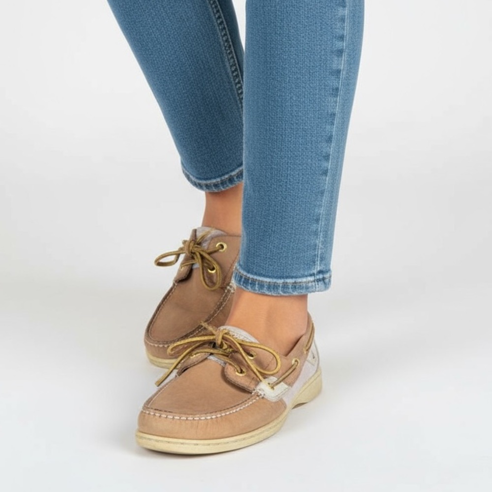 Sperry top sider womens size 9 gold and tan